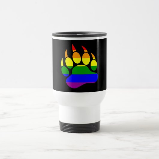 Beer Paw Regenboogvlag Netjes & Schoon uiterlijk - Reisbeker (Center)