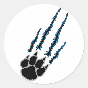 Beer Paw Rip Ronde Sticker