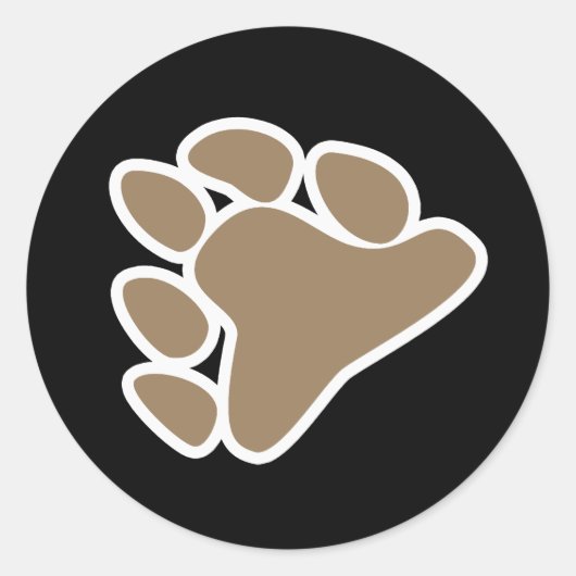 BEER PAW SYMBOOL 3D RONDE STICKER (Voorkant)