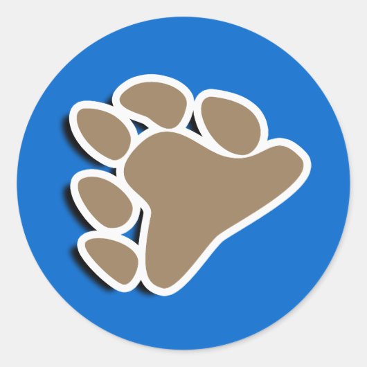 BEER PAW SYMBOOL 3D RONDE STICKER (Voorkant)