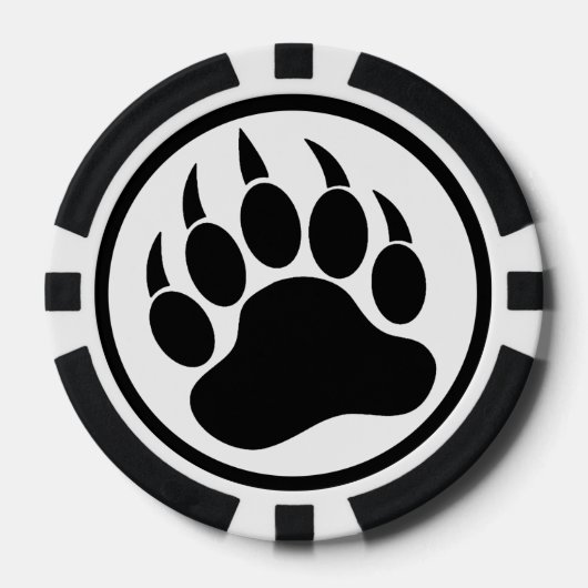Beer Paw Zwart-wit poker chips (Voorkant)