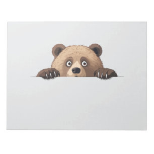 Beer Peeking Schattige Schattig Grappig Dier Carto Notitieblok