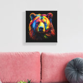 Beer penseelstreek canvas afdruk (Insitu (Woonkamer))