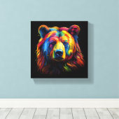 Beer penseelstreek canvas afdruk (Insitu (Houten vloer))