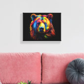 Beer penseelstreek canvas afdruk (Insitu (Woonkamer))