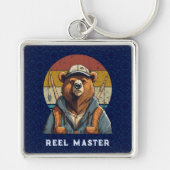 Beer Pensioengeschenken voor Visser Papa Sleutelhanger (Voorkant)