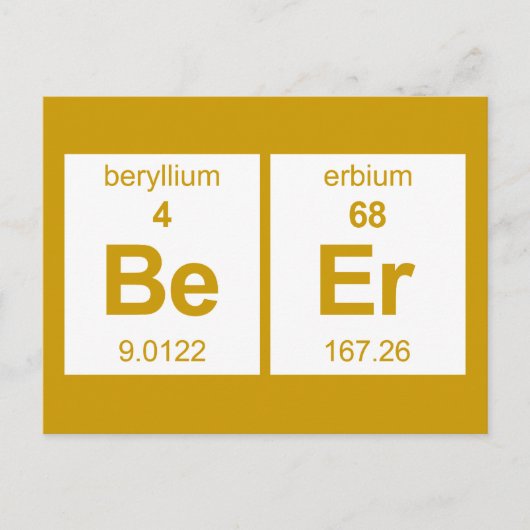 BeEr Periodic Tabel Briefkaart (Voorkant)