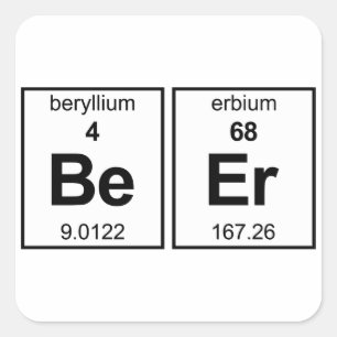 BeEr Periodic Tabel Vierkante Sticker