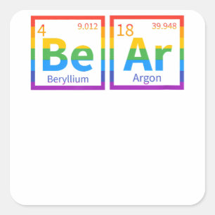 Beer Periodic Table Gay Beer LGBT Pride Rainbow Fo Vierkante Sticker