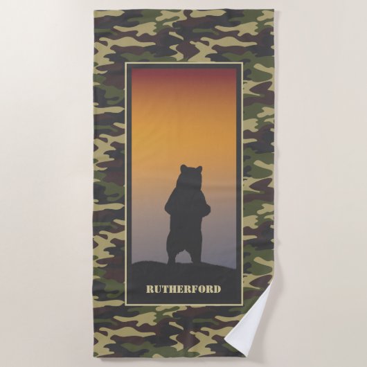 Beer Permanent en Camo Beach Towel Strandlaken (Voorkant)