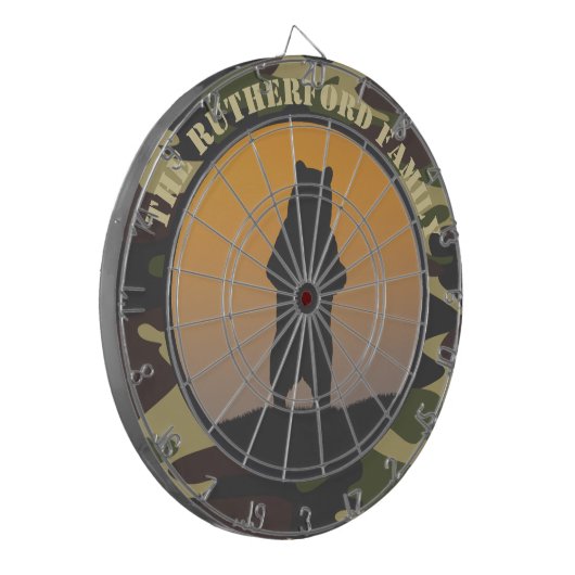 Beer Permanent en Camo Dart Board Dartbord (Voorkant Links)