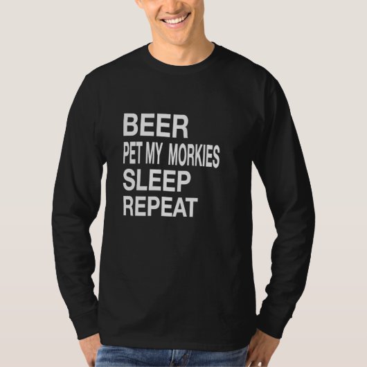 Beer Pet Morkies Sleep White L Dog Love T-shirt (Voorkant)