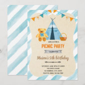 Beer picknick jongensfeest kaart (Voorkant / Achterkant)