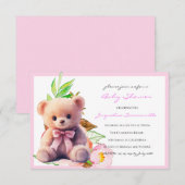 Beer Pink Bow Baby shower Het is een meisje (Voorkant / Achterkant)