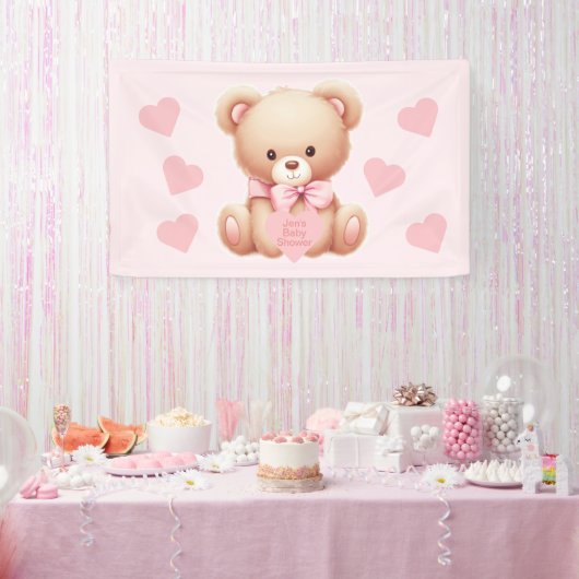 Beer Pink Hearts Baby shower Spandoek (Feest)