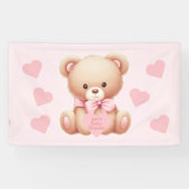 Beer Pink Hearts Baby shower Spandoek (Horizontaal)
