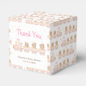 Beer Pink Train Baby shower Dank u Bedankdoosjes (Achterkant)