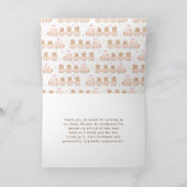 Beer Pink Train Baby shower Dank u Bedankkaart (Binnen)