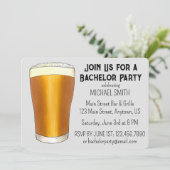 Beer Pint Glass Bachelor Party Stag Kaart (Staand voorkant)