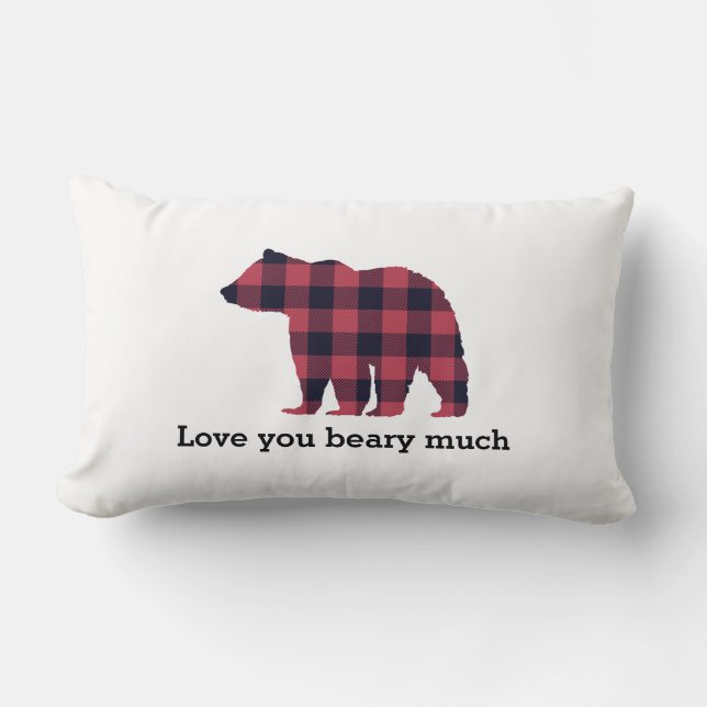 Beer Plaid Wilderness Love You Sierkussen Kussen (Voorkant)