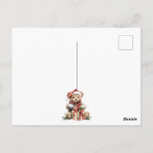 Beer Poinsettia Foliage Baby's eerste kerst Briefkaart (Achterkant)