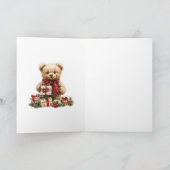 Beer Poinsettia Foliage Baby's eerste kerst Kaart (Binnen)