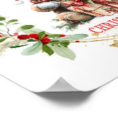 Beer Poinsettia Foliage Baby's eerste kerst Poster (Hoek)