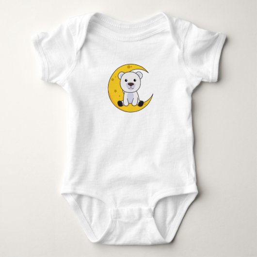 Beer Polar Beer Moon Good Night Moon Beer Cute Romper (Voorkant)