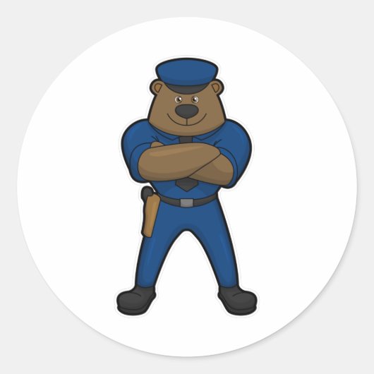 Beer politie ronde sticker (Voorkant)