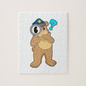 Beer Politieagent Vergrootglas Legpuzzel (Verticaal)