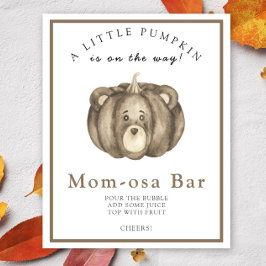 Beer Pompoen baby shower Momosa bar Poster