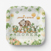 Beer pompoenen grillige Herfst Baby shower Papieren Bordje (Voorkant)