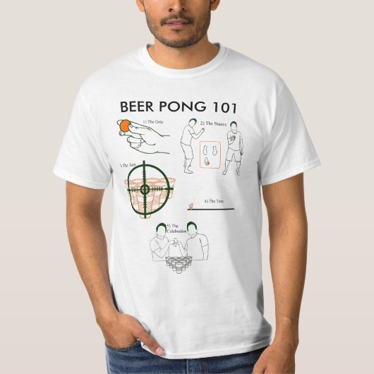 Beer Pong 101 T-shirt (Voorkant)