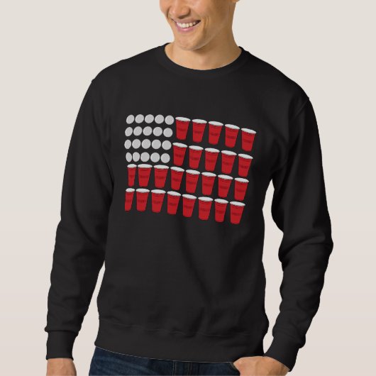 Beer Pong American Flag 4 juli St. Patricks Trui (Voorkant)