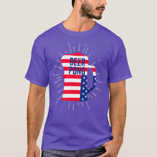 Beer Pong Amerikaanse Onafhankelijkheidsdag 4 juli T-shirt