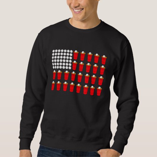 Beer Pong Amerikaanse Vlag Trui (Voorkant)