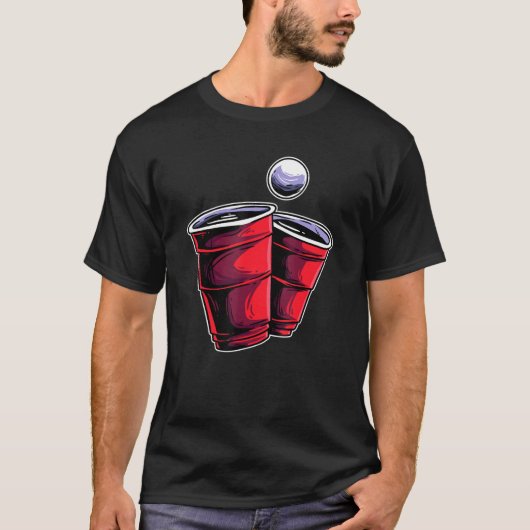 Beer Pong Beiroet Drink game Ping Pong Ball Beer T-shirt (Voorkant)