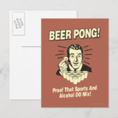 Beer Pong: Bewijs van alcohol en sportmix Briefkaart (Voorkant / Achterkant)