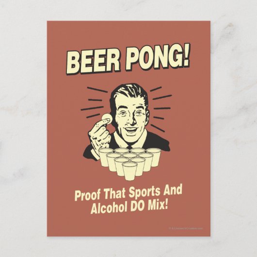 Beer Pong: Bewijs van alcohol en sportmix Briefkaart (Voorkant)