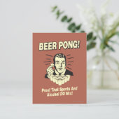 Beer Pong: Bewijs van alcohol en sportmix Briefkaart (Staand voorkant)
