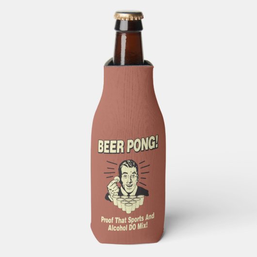 Beer Pong: Bewijs van alcohol en sportmix Flesjeskoeler (Fles Voorkant)