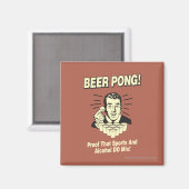 Beer Pong: Bewijs van alcohol en sportmix Magneet (Voorkant / Achterkant)