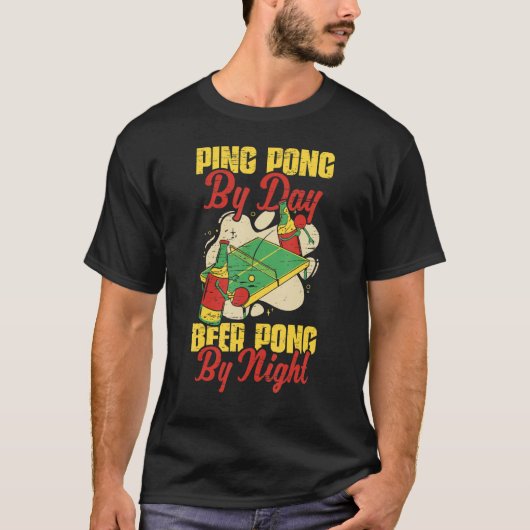 Beer Pong By Night Table Tennis Player T-shirt (Voorkant)