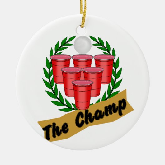 Beer Pong Champ Keramisch Ornament (Voorkant)