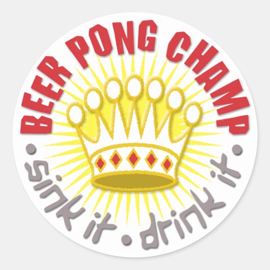 Beer Pong Champ Sticker (Voorkant)