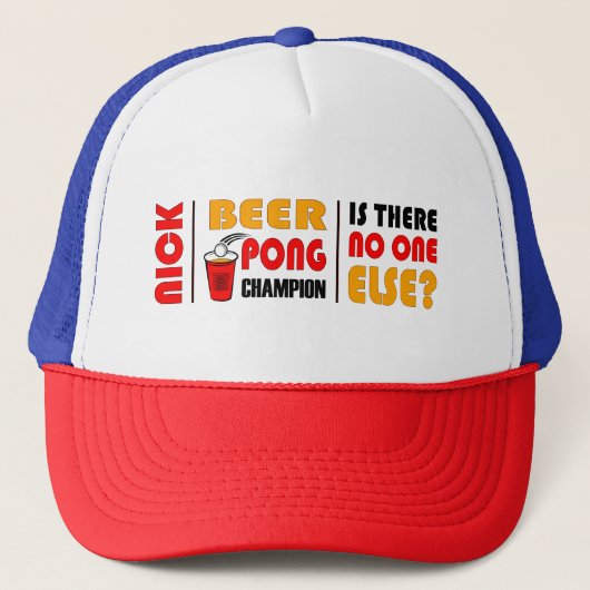 Beer Pong Champ Trucker Hat Pet (Voorkant)