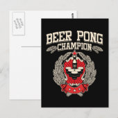 Beer Pong Champion Briefkaart (Voorkant / Achterkant)