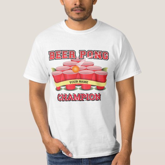 Beer Pong Champion Cups Pong Ball aanpassen T-shirt (Voorkant)