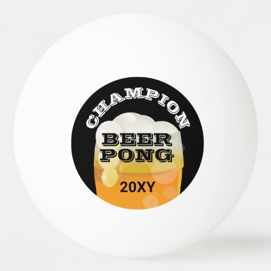 Beer Pong Champion Dated Pingpongbal (Voorkant)