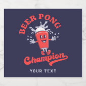 Beer Pong Champion Funny Drink game Bier Etiket (Enkel label)